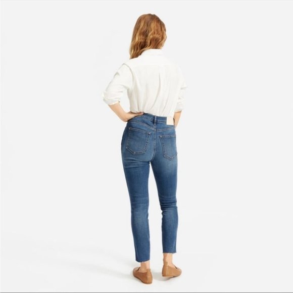 Everlane The Vintage Skinny Ankle Jeans Button Fly Raw Hem - Picture 3 of 16